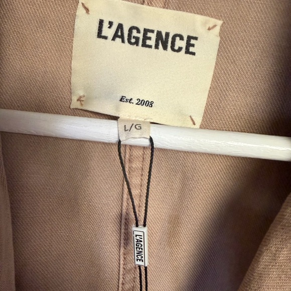 L'AGENCE Long Beige Trench Coat - Picture 7 of 8